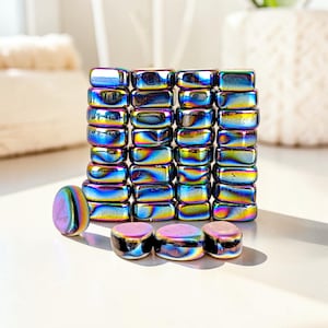 Rainbow Magnetic Hematite Stones • Fidget Sensory Desk Toy (Grounding Anxiety Relief)