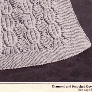Knitted Diamond and Smocked Cover Baby Showers, Christmas, Christening, Baptism, Birthday, Mother&#39;s Day, PDF Digital Download, DIY