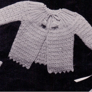 First Size Crocheted Set Jacket Bonnet and Booties Gifts for Baby Showers Christmas Christening Baptism Birthday PDF Digital Download