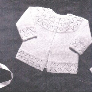 First Size Knit Set for Baby Jacket Bonnet Booties Baby Gifts Baby Showers Christmas Christening Baptism Birthday PDF Digital Download DIY