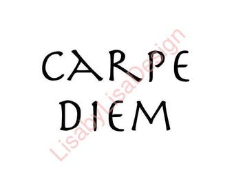 Carpe Diem Printable Wall Art | Seize the Day Quote Poster, Black White Typography, Enlarge to Any Size, Instant PDF Download
