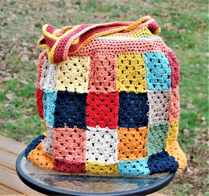 Crochet Summer Purse Multi colored Purse Boho Bag Boho Purse Lined