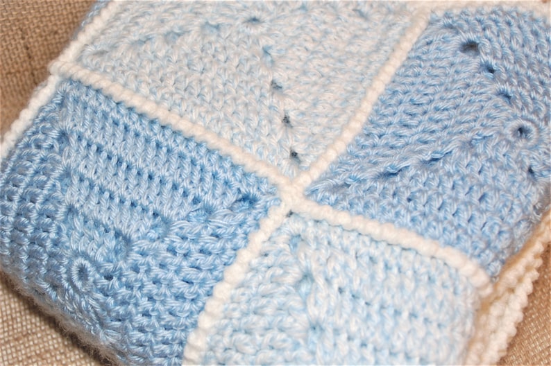 Baby Shower Gift Crochet Baby Blanket Newborn Gift READY TO SHIP Blue Baby Blanket