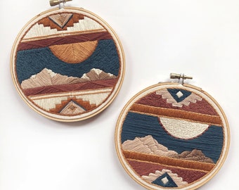 PDF - Mountain Landscape Embroidery Pattern, DIY Embroidery Pattern PDF Download