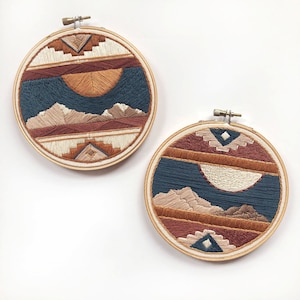 PDF - Mountain Landscape Embroidery Pattern, DIY Embroidery Pattern PDF Download