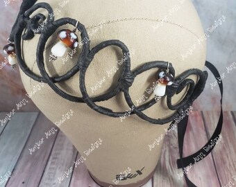 Handmade Mushroom Fairy Crown, Cottagecore Ren Faire Tiara