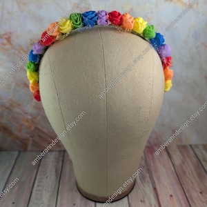Rainbow Flower Headband, Pride Flower Crown, Pride Headband, Rainbow Flower Crown, Pride Gift, LGBT Flag Colors, Pride Accessories, Queer