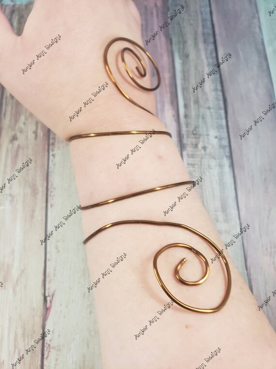 Whimsical Copper Spiral Arm Cuff, Fairy Cosplay Bracelet - Etsy