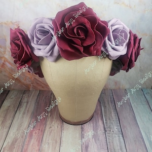 Large Rose Flower Crown, Rose Headpiece, Faerie Crown, Fairy Flower Crown, Ren Faire Crown, Wedding Hair Piece, Bridal, Gothic Flower Crown