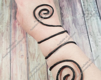 Black Vine Arm Cuff, Fairy Elven Cosplay, Ren Faire Bracelet