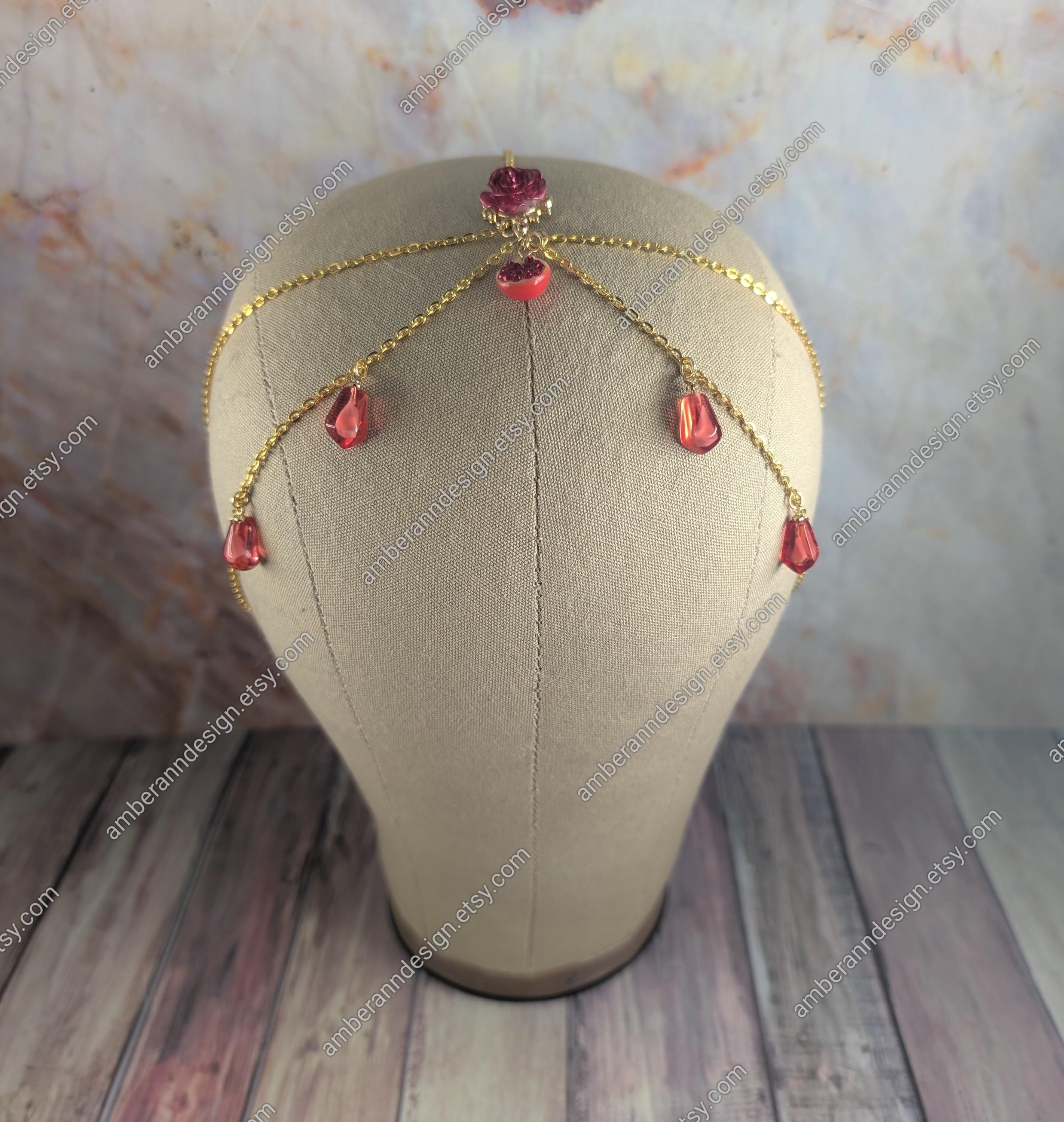 Gorgeous Gold red Tribal luxe headpiece headband Red Gold Headpiece - Etsy main image 2