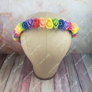 Pride Flower Crown, Rainbow Flower Crown, Pride Gift, Pride Parade, Pride Month, Queer Flower Crown, LGBTQ Flag, Pride Fest, Pride Headpiece