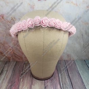 Light Pink Rose Crown, Flower Girl Flower Crown, Rose Flower Circlet, Fairy Flower Crown, Faerie Crown, Rose Headpiece, Flower Girl Circlet