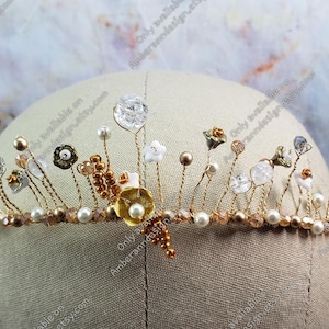 Gold Tiara, Flowergirl Tiara, Gold Crown, Gold Princess Crown, Gold Princess Tiara, Flowergirl Crown, Gold Bridal Tiara, Bride Tiara