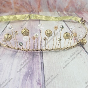 Gold Crown, Flowergirl Crown, Gold Princess Tiara, Gold Tiara, Gold Princess Crown, Flowergirl Tiara, Bride Tiara, Bride Crown, Bridal Tiara