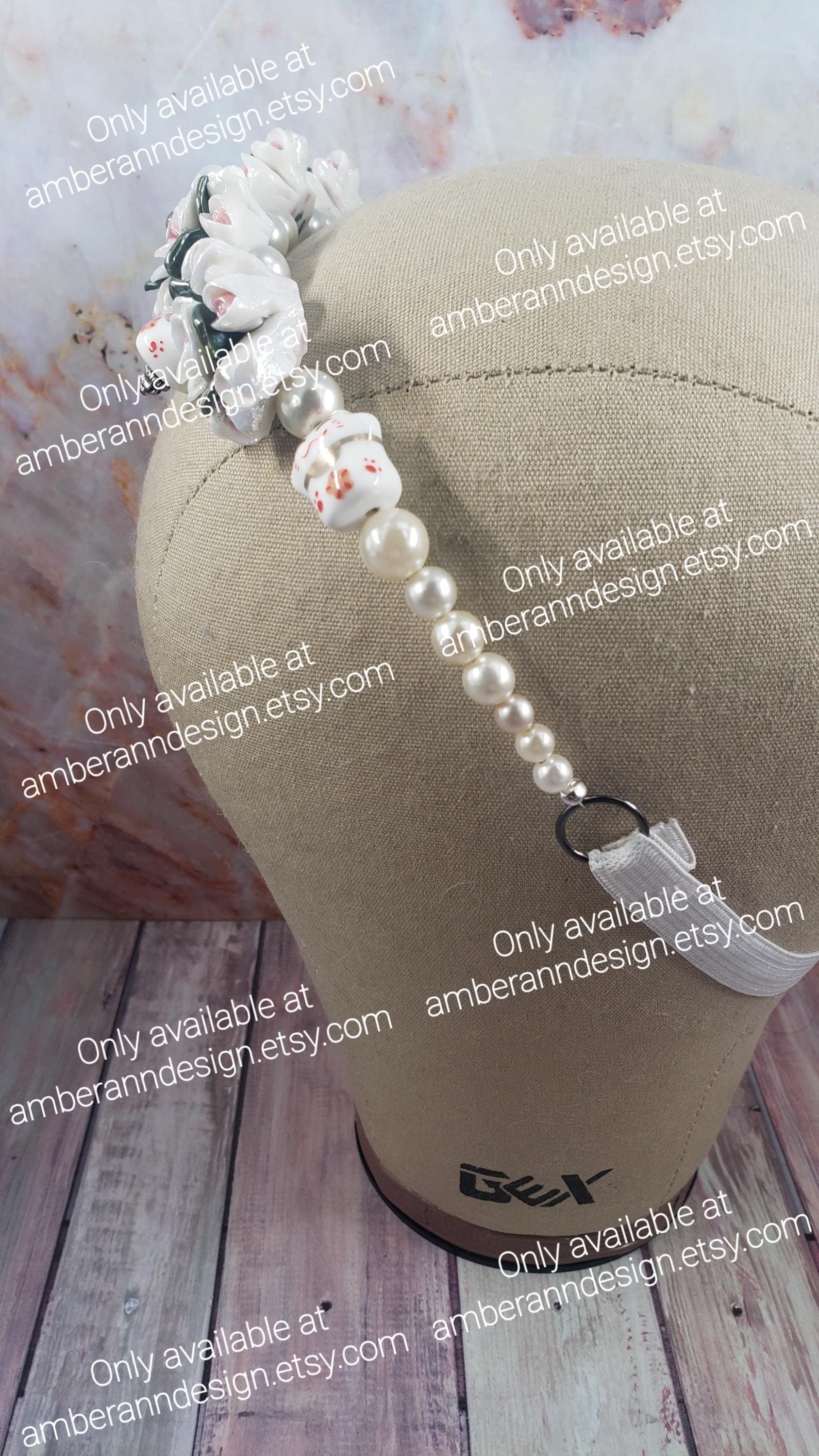 Adjustable Cat Charm Flower Headband, Kawaii Fairy Kei  display picture 2