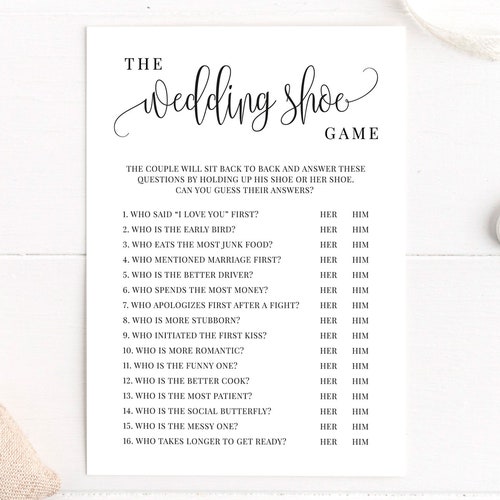 Bridal Shower. the Wedding Shoe Game. Editable Template. Fun - Etsy