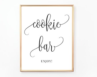Cookie Bar Sign, Cookie Table Sign, Dessert Bar Sign, Wedding Desserts Table, Bridal Shower, Reception Signs, Baby Shower, WE030 BR030 BA030