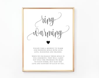 Ring Warming Sign, Wedding Sign, Printable Wedding Sign, Ring Blessing, Wedding Ceremony, Wedding Signage, Modern, Digital File, WE030