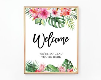 Tropical Birthday Sign Printable - Etsy
