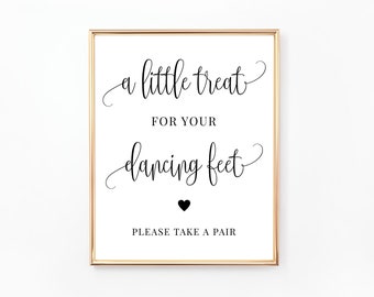 A Little Treat For Your Dancing Feet Sign, Flip Flops Sign, Wedding Signs, Wedding Signage, Dancing Shoes Sign, Digital File, WE030