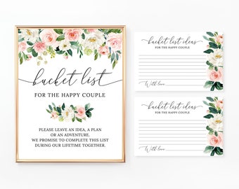 Emmerlijstbord en kaarten, bruiloftsemmerlijst, emmerlijstideeën, bloemenvrijgezellenfeest, huwelijksdouche, blozen en roze bloemen WE029 BR029