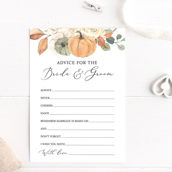 Bride and Groom Advice Cards - Etsy