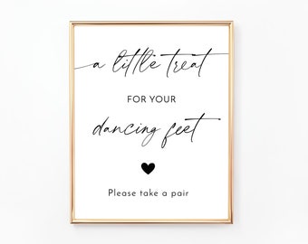 A Little Treat For Your Dancing Feet Sign, Flip Flops Sign, Wedding Signs, Wedding Signage, Dancing Shoes Sign, Digital File, WE088