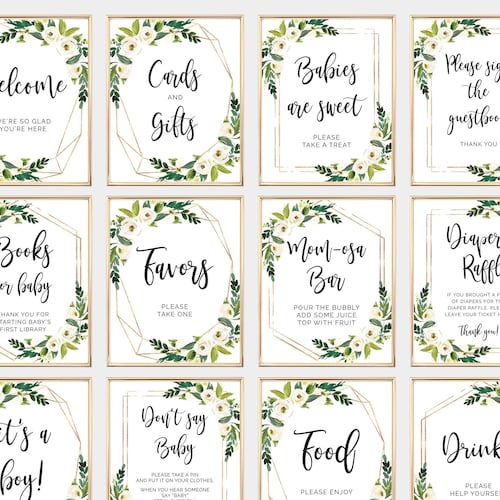 12 Baby Shower Signs Bundle Printable Signage Pack Baby - Etsy