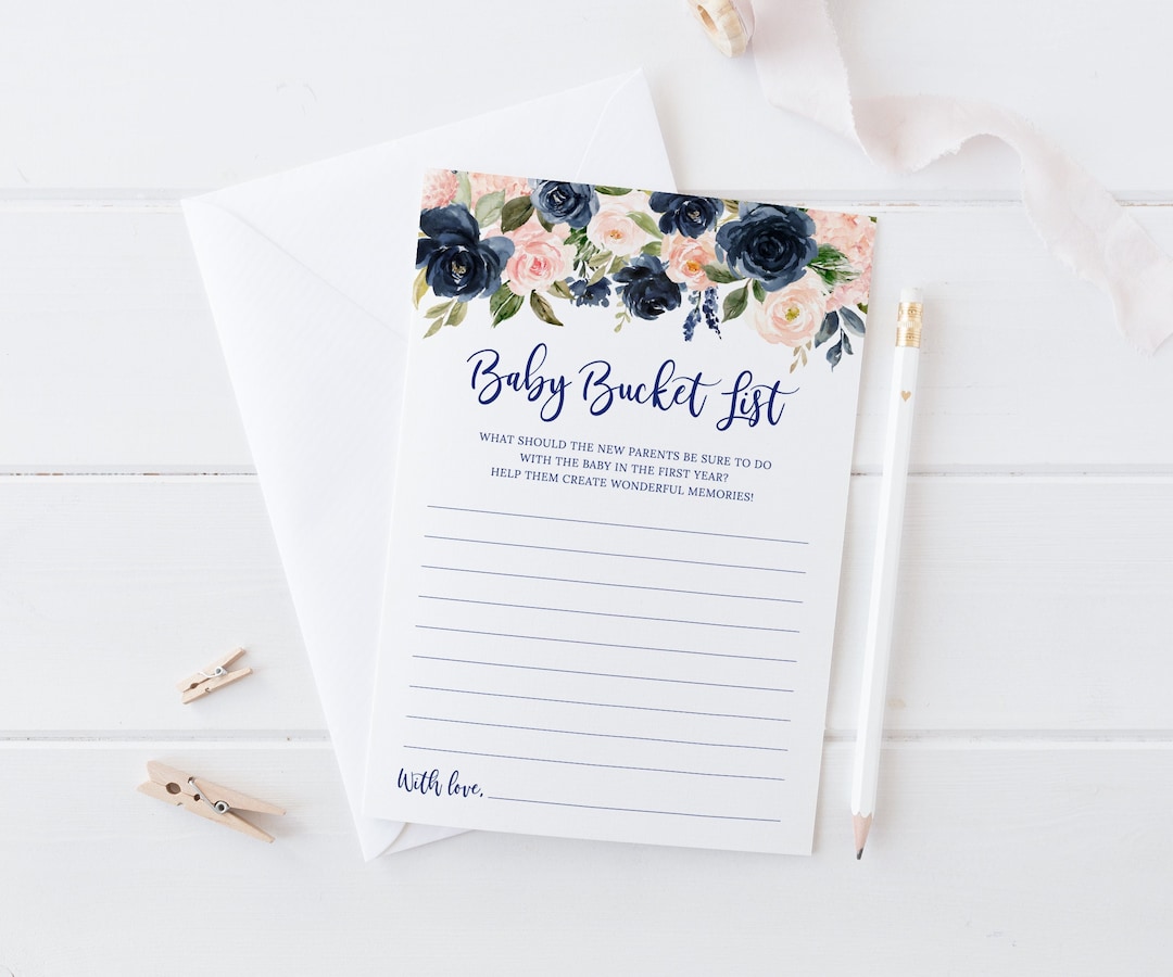 Baby Bucket List Game Baby Shower Game Bucket List for the Etsy