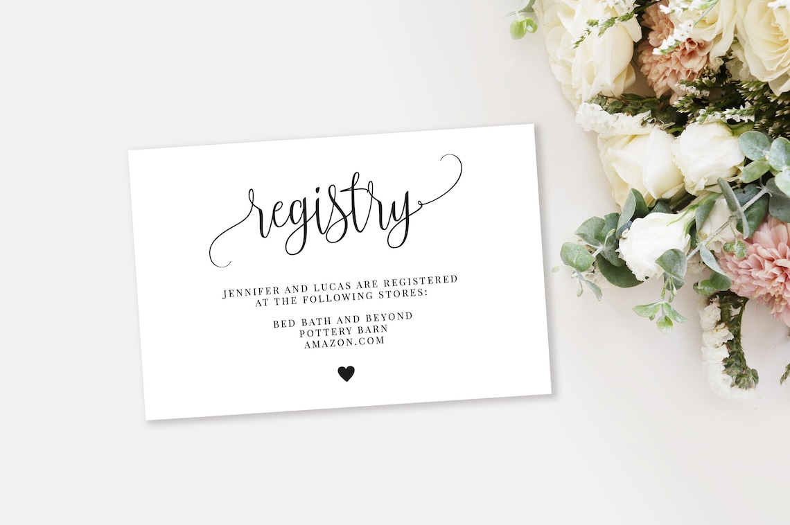Printable Registry Card Wedding Registry Insert Gift Etsy