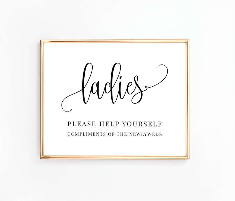 Wedding Bathroom Sign Wedding Signs Printable Sign Ladies Etsy