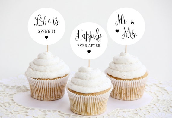 Wedding cupcake toppers deals
