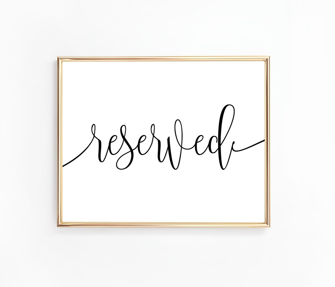 Reserved Sign Printable | Wedding, Bridal Shower, Baby Shower | Black ...