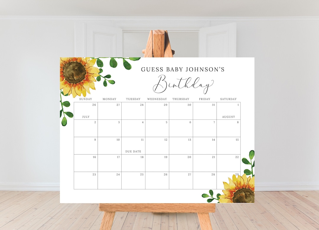 Guess Baby's Birthday, Printable Baby Due Date Calendar, Guess Birth ...
