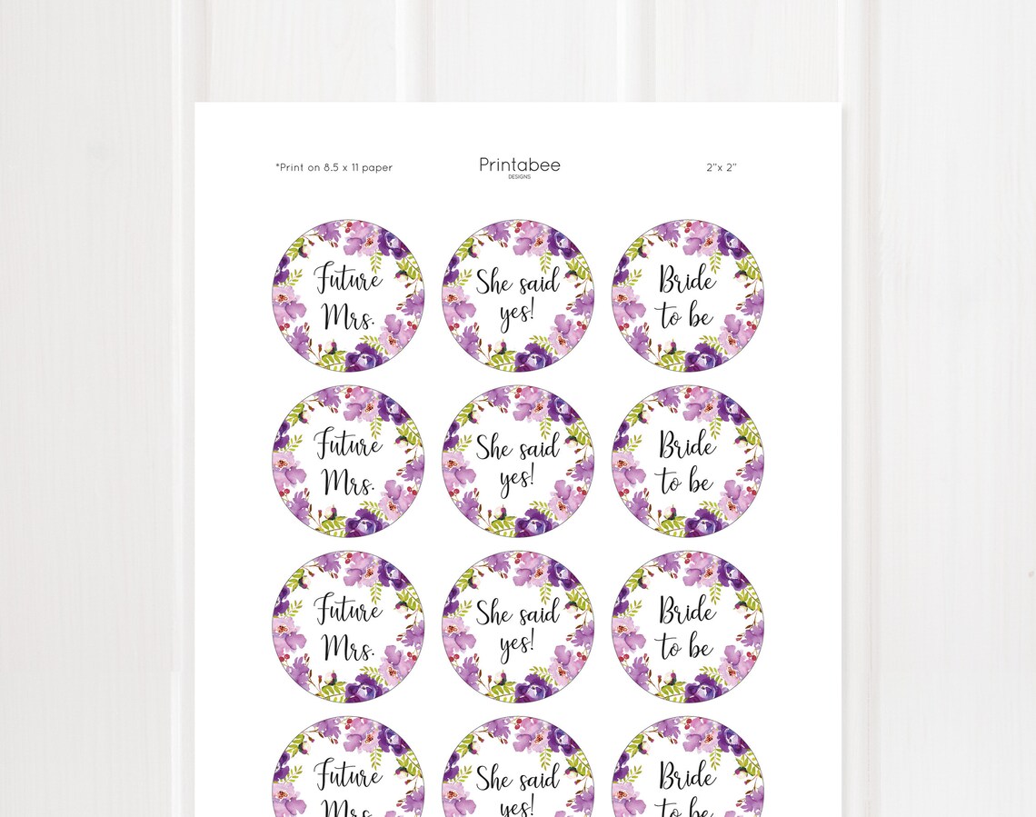 Floral Bridal Shower Cupcake Toppers Printable Cupcake - Etsy