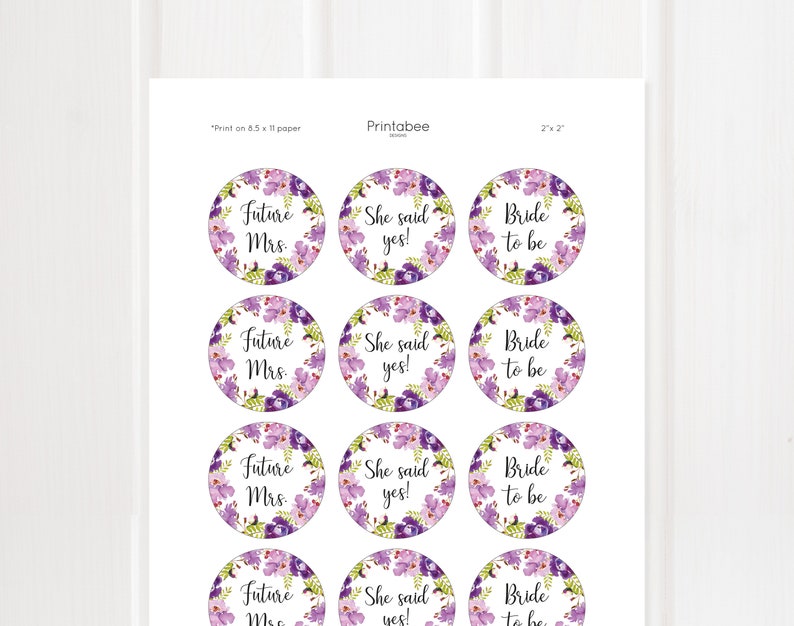 Floral Bridal Shower Cupcake Toppers Printable Cupcake - Etsy