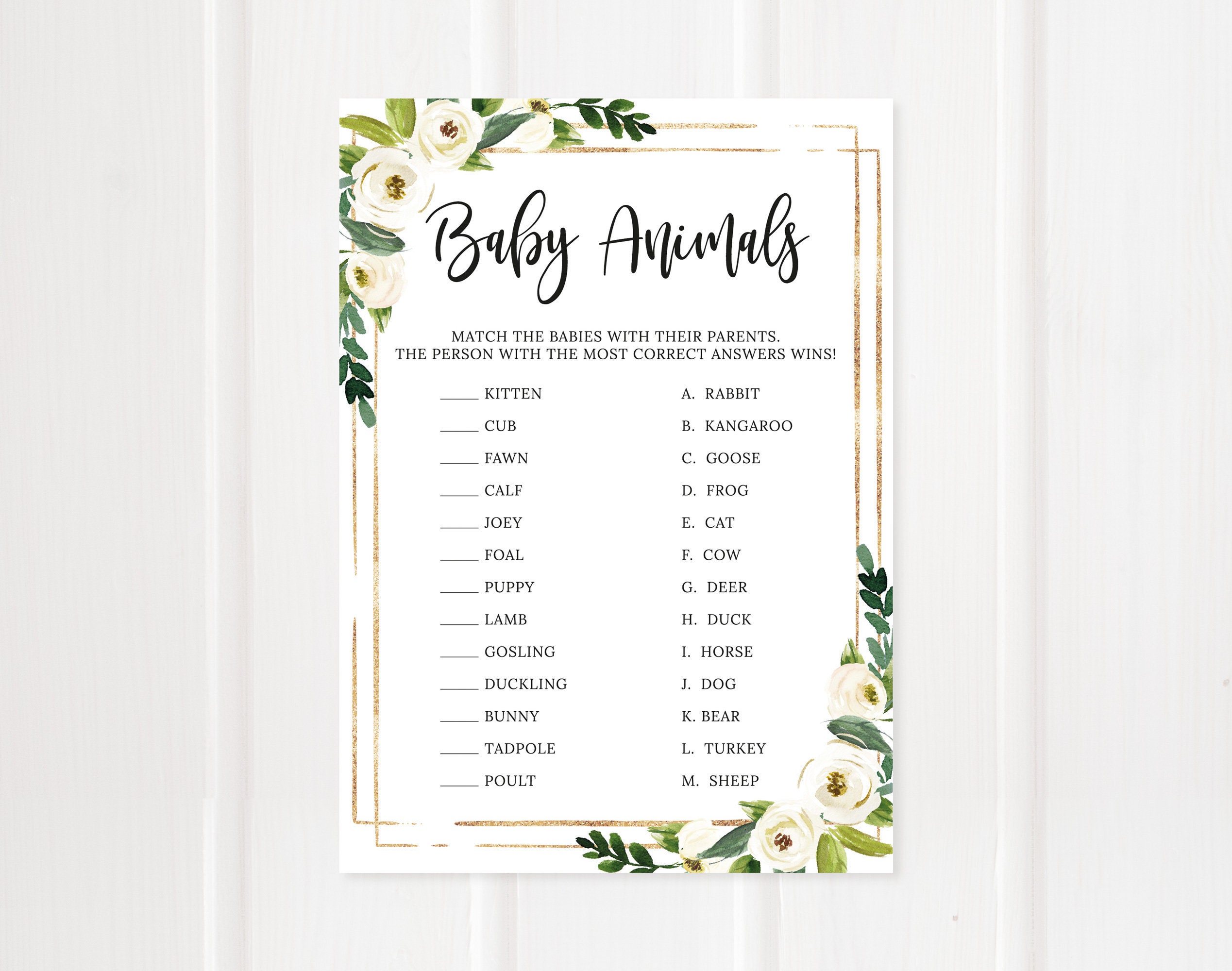 Baby Animals Game Name the Baby Animals Baby Shower Game - Etsy Baby Animals Game Name the Baby Animals Baby Shower Game - Etsy