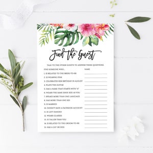 Bridal Shower Games Bundle, 12 Games, Tropical, Hawaiian, Pink Flowers, Printable Shower Games Package, Wedding Shower Games Pack, BR025 image 9