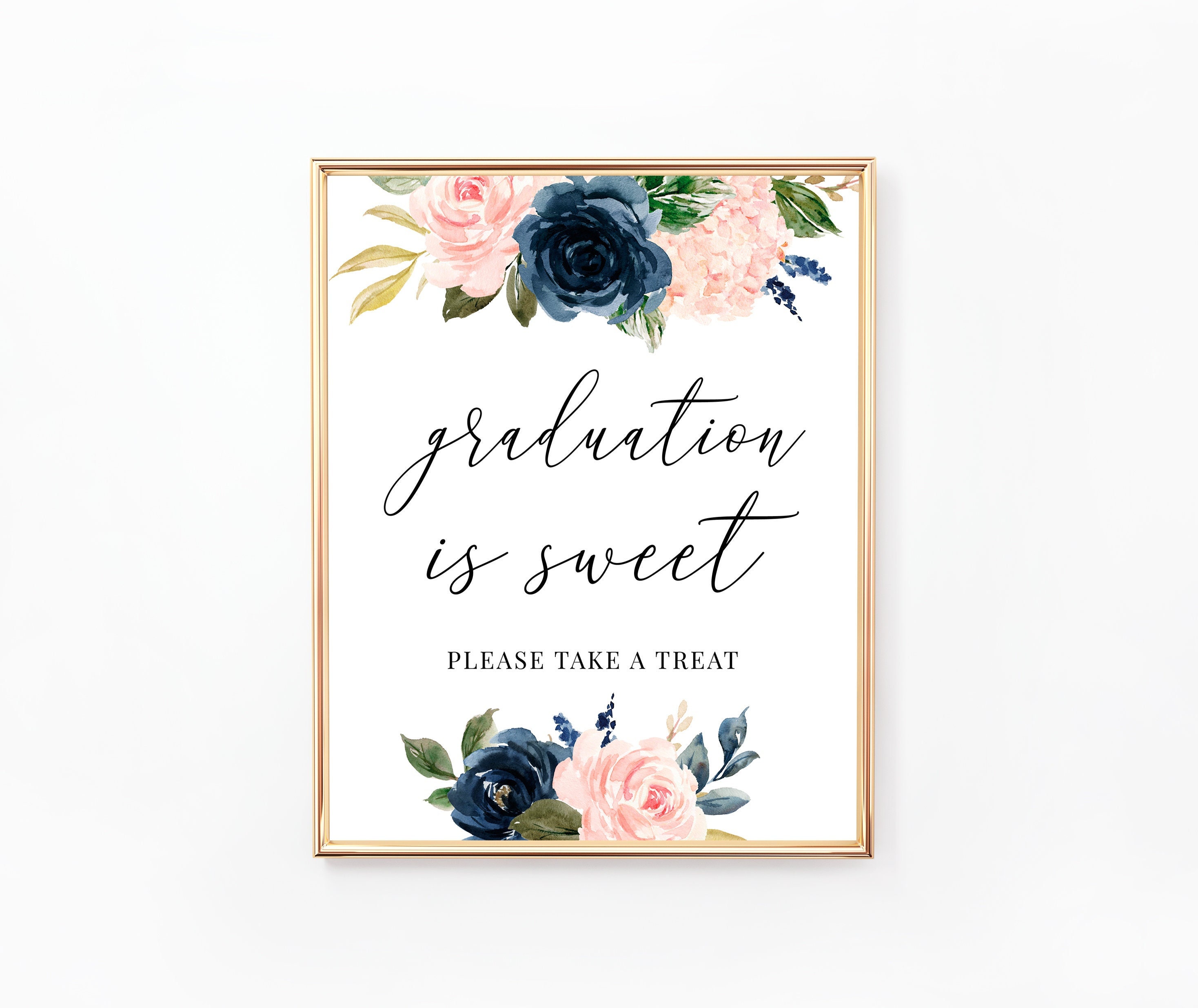 Floral Graduation is Sweet Sign, Please Take a Treat Sign, Printable ...