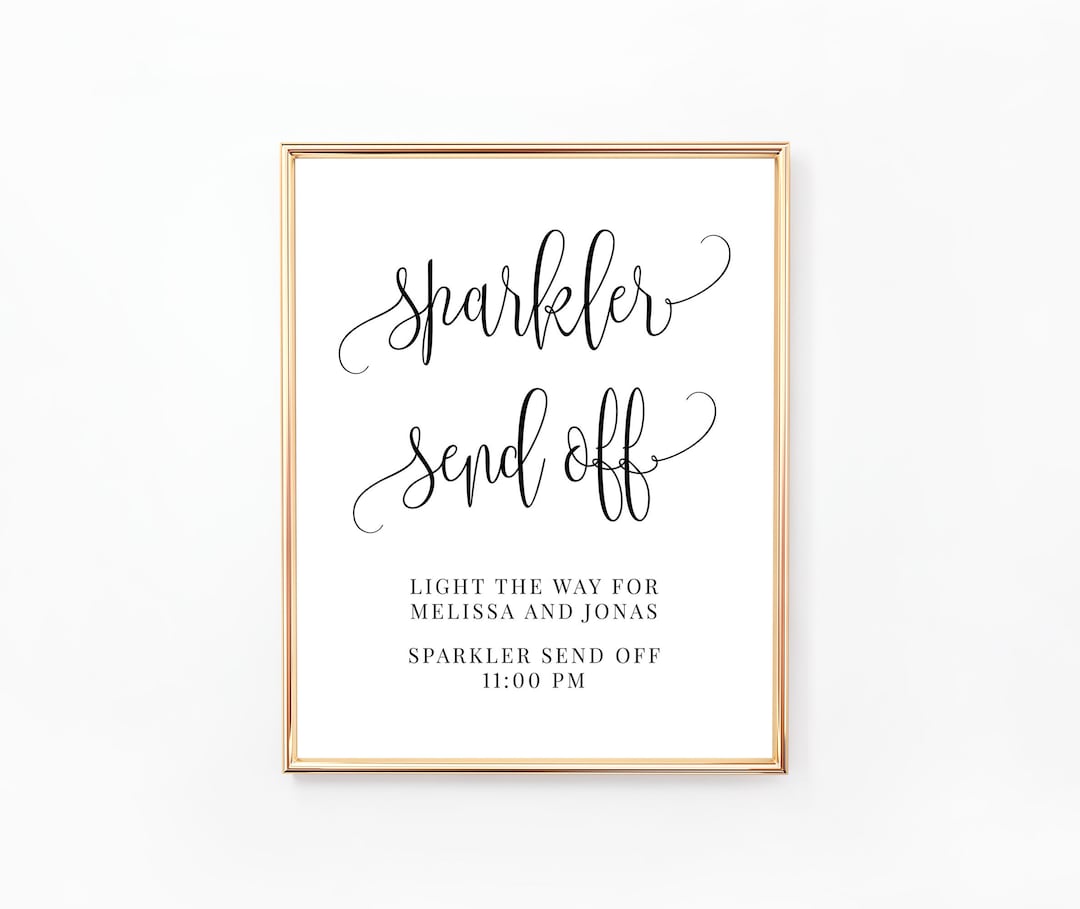 Sparkler Send off Sign, Wedding Send Off, Wedding Sparkler Sign ...