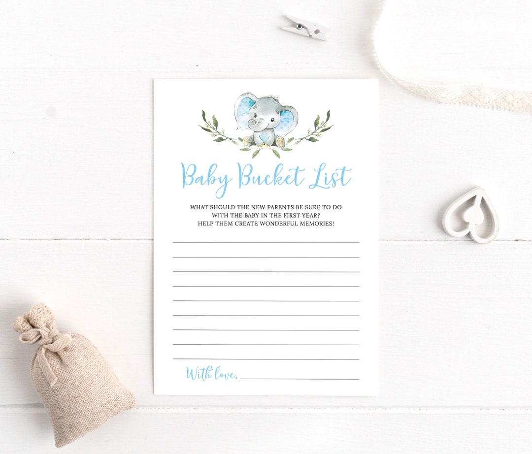 Baby Bucket List Game, Baby Shower Game, Bucket List for the First Year