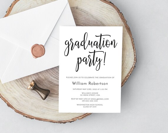 Printable Graduation Party Invitation Class of 2019 High | Etsy