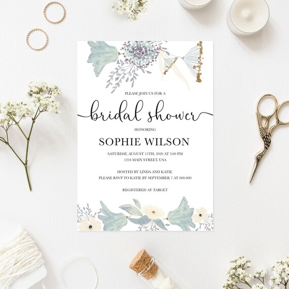 Bridal Shower Invitation Digital File Printable Wedding | Etsy