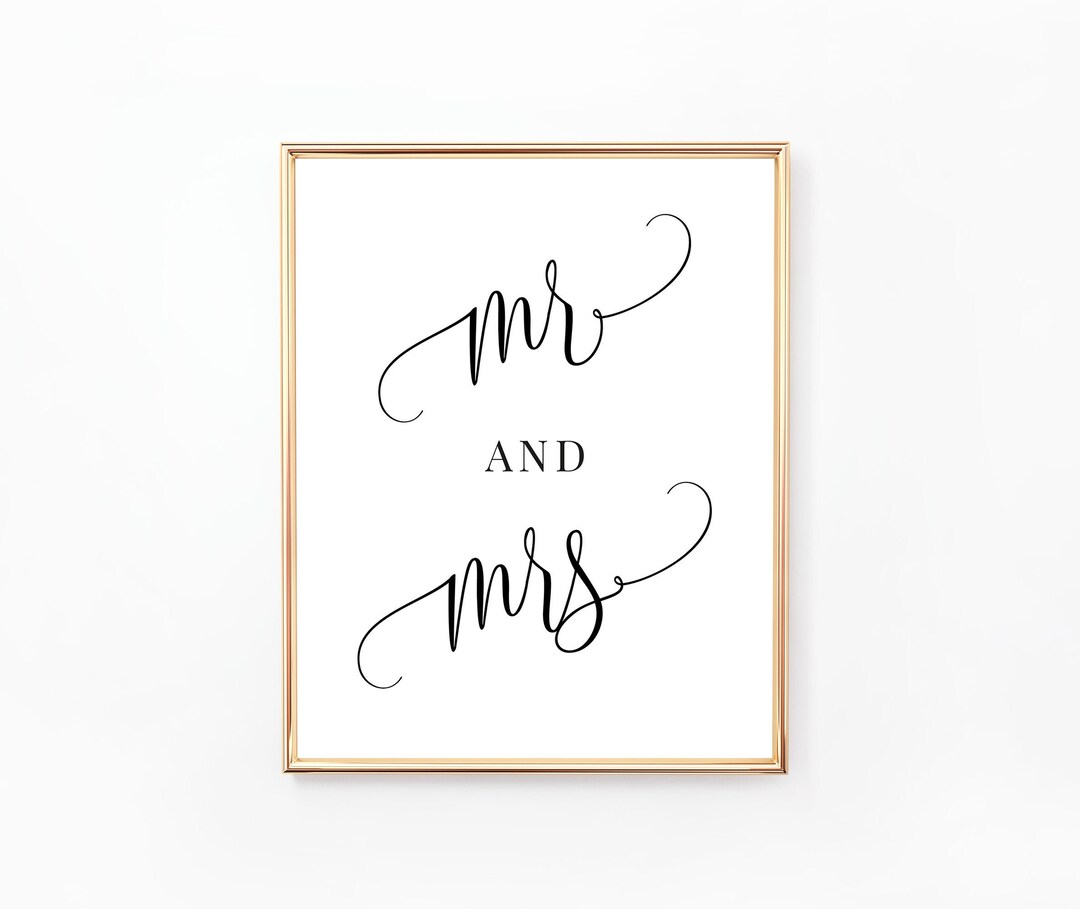 Mr. and Mrs. Sign, Printable Wedding Sign, Wedding Signs, Wedding ...