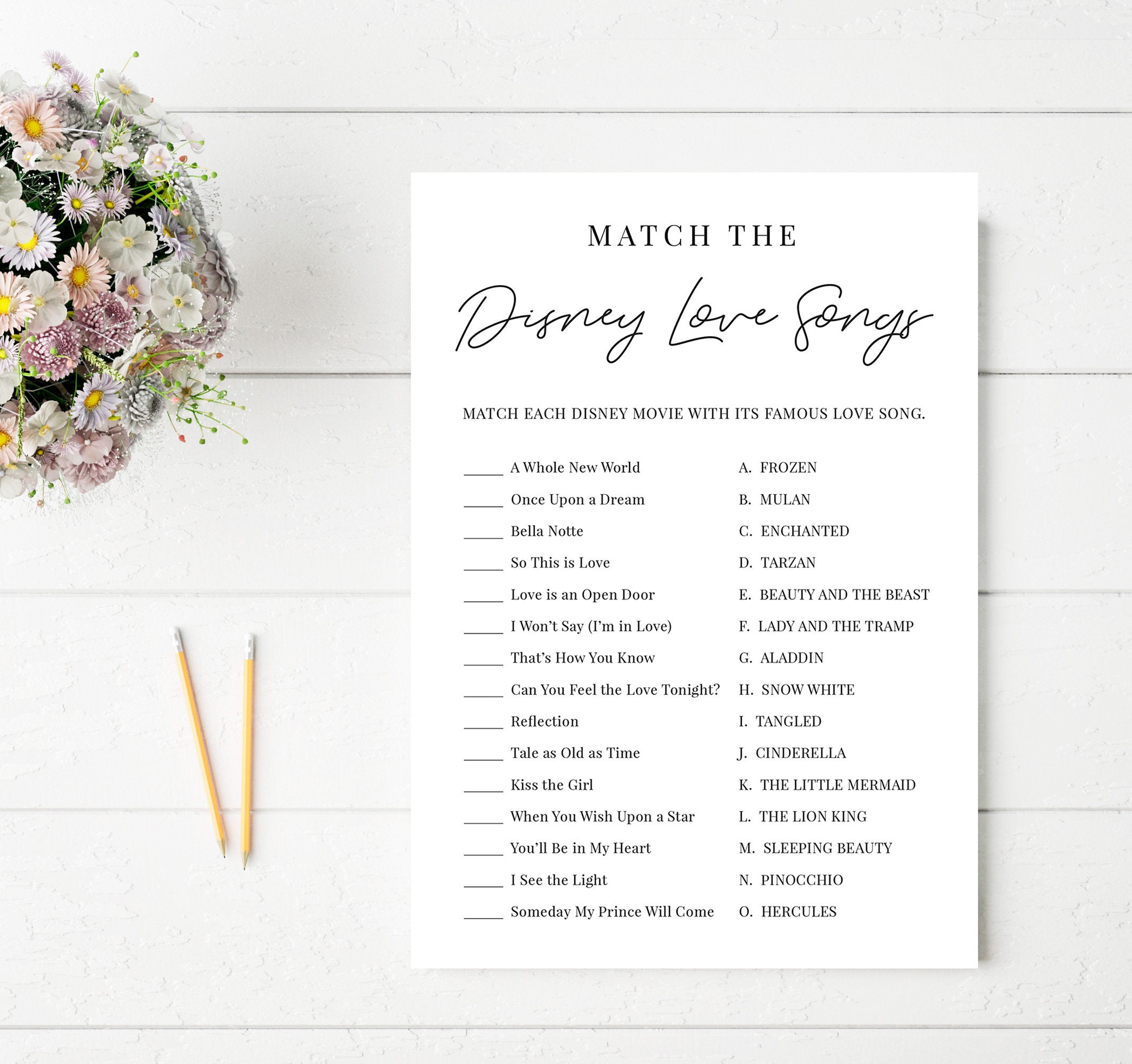 Disney Bridal Shower Games Bundle Wedding Shower Games | Etsy