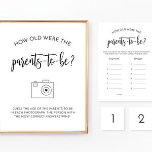 How Old Were the Parents to be? Baby Shower Games, Guess the Parents Age, How Old Were Mommy and Daddy, Guessing Game, Digital File, BA005