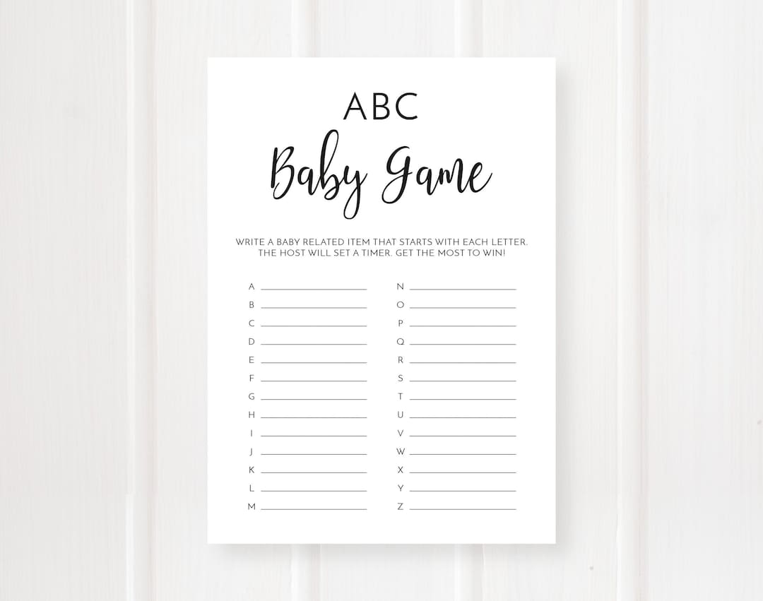 ABC Baby Game, Baby Shower Games, Baby Alphabet, Baby ABC, Digital File, BA005 - Etsy abc-baby-game-baby-shower-games-baby-alphabet-baby-abc-digital-file-ba005-etsy