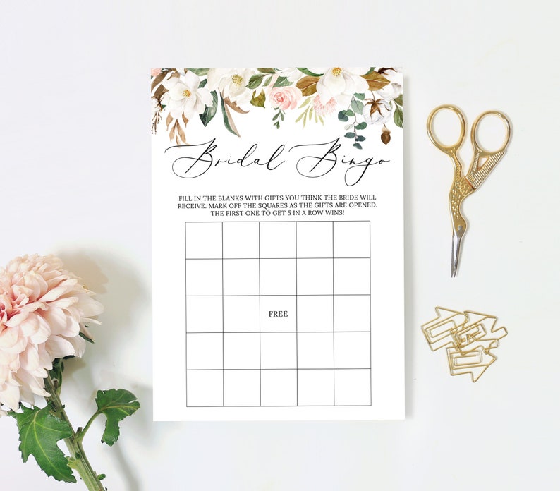 Bridal Shower Bingo Game Printable Wedding Shower Game Etsy