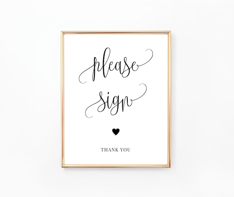 Please Sign Printable Guest Book Sign Guestbook Sign - Etsy